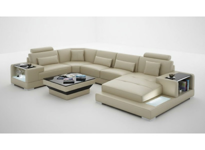 Sofá de cuero sofá sofá de esquina moderno diseño sofá G8023