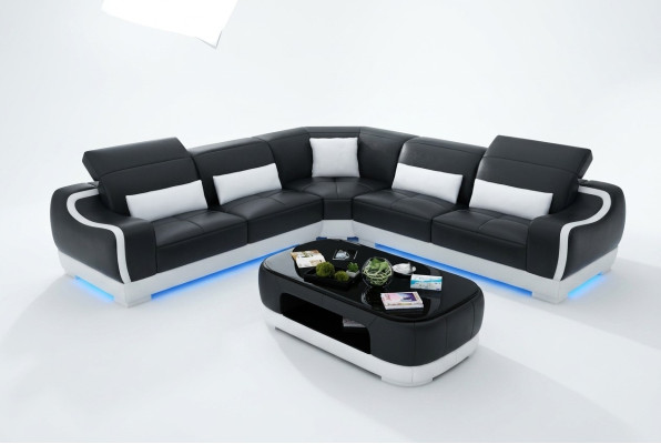 Sofá de cuero Sofá Sofá de esquina Sofá en forma de L Sofá de diseño moderno G8025B
