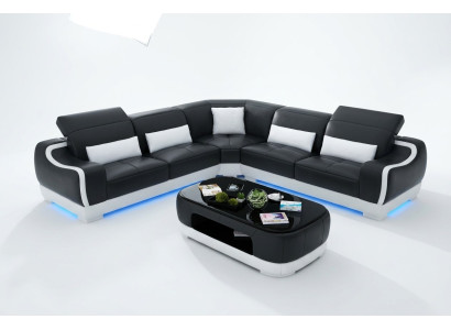 Sofá de cuero Sofá Sofá de esquina Sofá en forma de L Sofá de diseño moderno G8025B