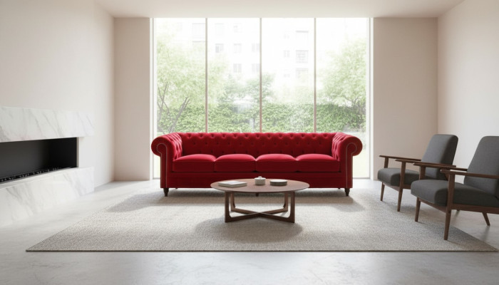 Chesterfield Gran Sofá Sofá Textil Terciopelo Sofás de 4 Plazas XXL Nuevos