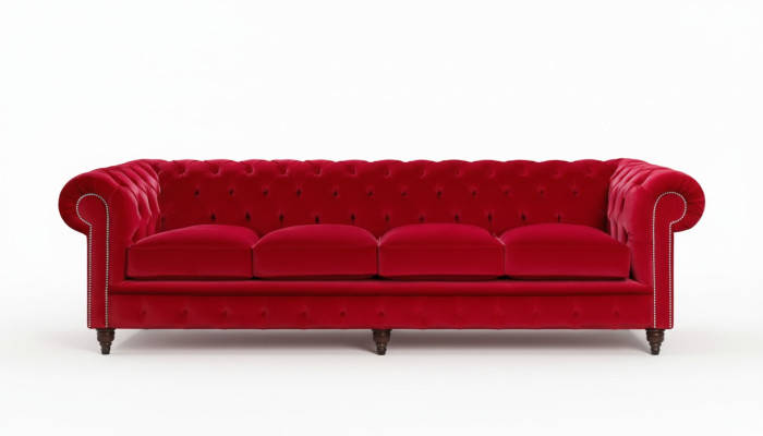 Chesterfield Gran Sofá Sofá Textil Terciopelo Sofás de 4 Plazas XXL Nuevos