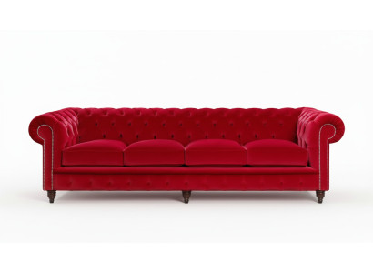 Chesterfield Gran Sofá Sofá Textil Terciopelo Sofás de 4 Plazas XXL Nuevos