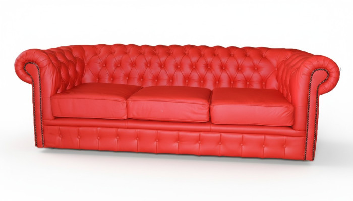 Sofá Chesterfield tapizado, sofá de diseñador, conjunto de 3 asientos clásico *Nuevo*