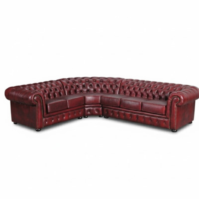 Sofá esquinero sofá couch tapizado conjunto esquinero Chesterfield 100% cuero