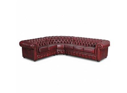 Sofá esquinero sofá couch tapizado conjunto esquinero Chesterfield 100% cuero