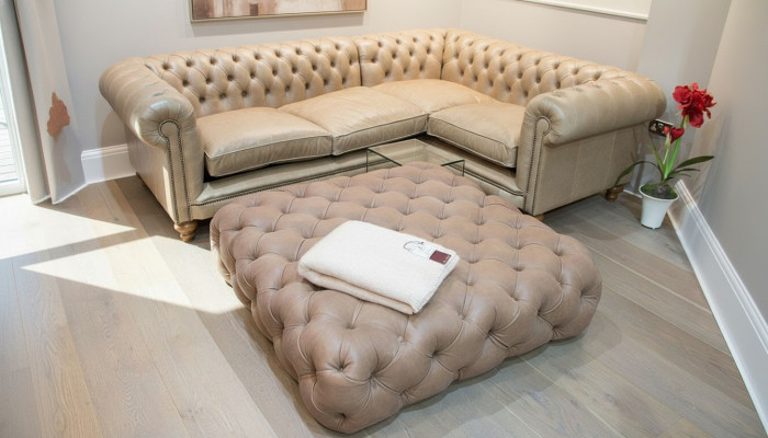 Sofá de cuero Sofá de esquina Sofá Couch Chesterfield Sofá de esquina Conjunto de salón Esquina Nuevo