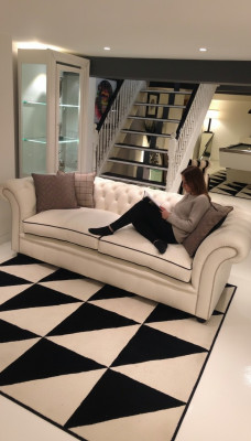 Chesterfield 3 plazas XXL tapizado asiento sofá conjunto de sofá Big Couchen 2016-28