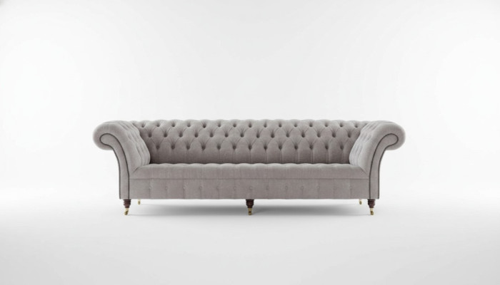 Sofá Chesterfield de 4 plazas XXL con cojines, diseño de sofás tapizados.