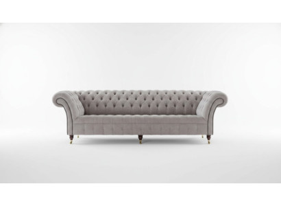 Sofá Chesterfield de 4 plazas XXL con cojines, diseño de sofás tapizados.