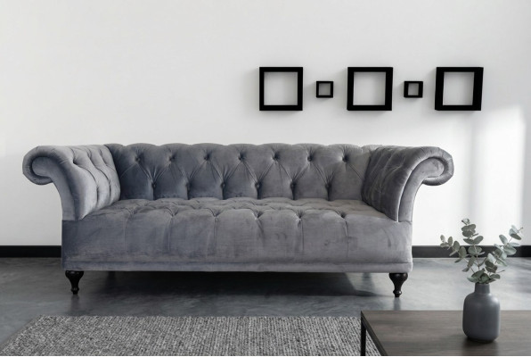 Sofá Chesterfield Tapizado Diseñador Sofás Sofá Conjunto Tela Textil Telas 1