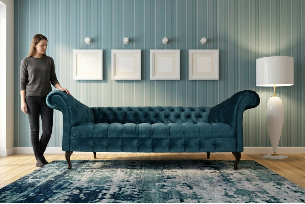 Sofá Chesterfield Tapizados Diseñador Sofás Conjunto de Sofás de Tela 15