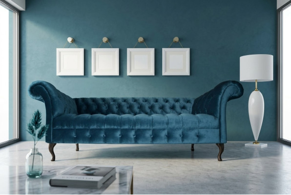 Sofá Chesterfield Tapizados Diseñador Sofás Conjunto de Sofás de Tela 15