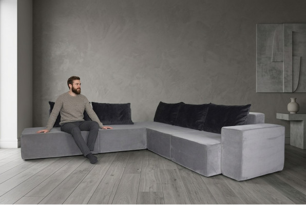 Sofá de diseñador Sofá de esquina Sofá de tela Sofá de sistema Tela Terciopelo Sofá de esquina Sofá SL Sofa 2