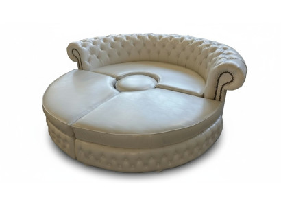 Chesterfield SOFÁ ESQUINA Royal Sofá redondo Sofá de diseñador Sofá de cuero