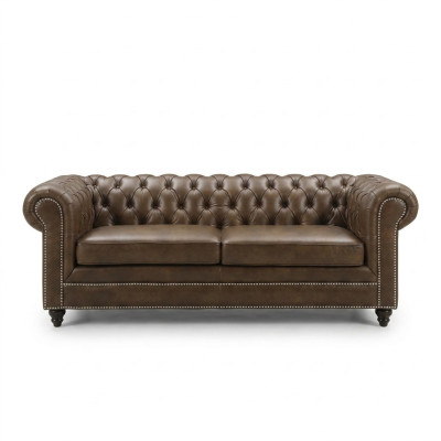 Sofá Chesterfield de 3 plazas, diseño acolchado, conjunto de sofás SL Sofá 8 nuevo.