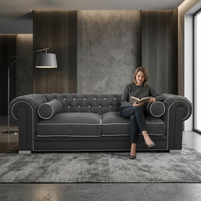 Sofá Chesterfield de 3 plazas. Diseño de tapicería. Sofás de salón. Conjunto de sofás SL Sofa 22.