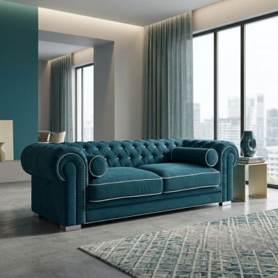 Sofá Chesterfield de 3 plazas Tapizado Diseñador Sofás Juego de Sofás SL Sofa