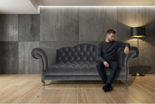 Sofá Chesterfield de 3 plazas, tapizado, diseñador, conjunto de sofás SL Sofa 35.