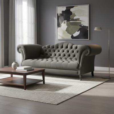 Sofá Chesterfield de 3 plazas Sofá tapizado de diseño Sofás de conjunto SLIII Sofá №1