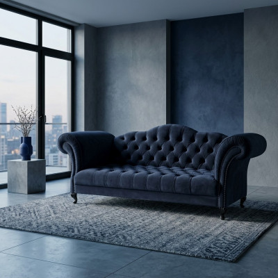 Sofá chesterfield de 3 plazas. Sofás tapizados de diseñador. Juego de sofás SLIII sofá n.º 2