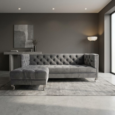Sofá Chesterfield de 3 plazas con tapicería de diseñador Sofás Conjunto SLIII Sofá №6