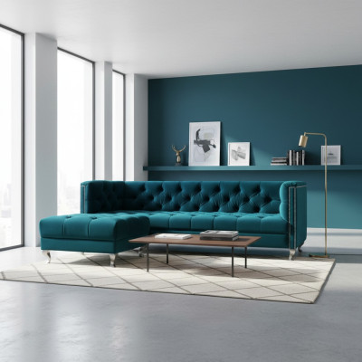 Sofá Chesterfield, diseñador de tapicería de sofás de salón, conjunto de sofás SLIII, Sofá Nº9.