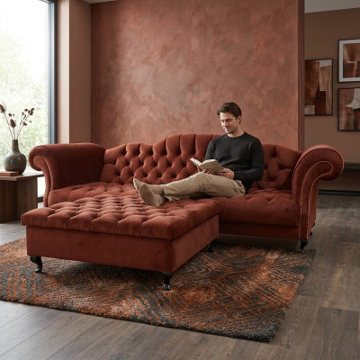 Sofá Chesterfield tapizado Diseño Sofás Conjunto de sofás Couch SLIII Sofá №48