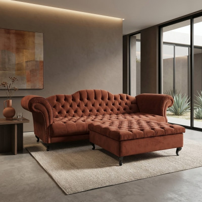 Sofá Chesterfield tapizado Diseño Sofás Conjunto de sofás Couch SLIII Sofá №48