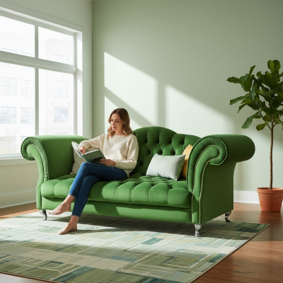 Sofá Chesterfield. Diseñador de tapicería Sofás Sofá Conjunto de sofás Sofá SLIII Sofá n. ° 74