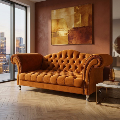 Sofá Chesterfield Tapizado Sofás Diseñador Sofás Conjunto Sofá SLIII Sofá №77