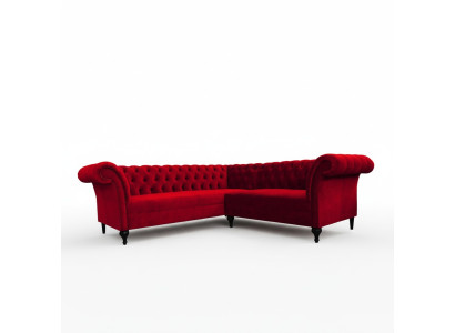 Sofá de esquina Chesterfield rojo de diseñador Sofá de esquina moderno Muebles de diseñador