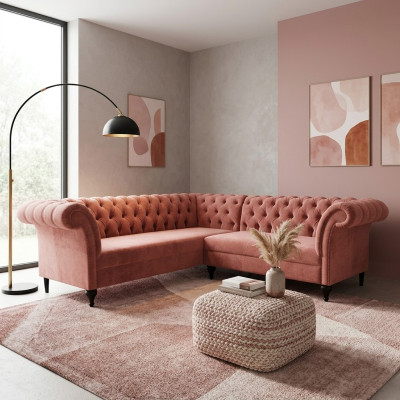 Chesterfield sofá esquinero sofá de diseño sofá de terciopelo sofá de cuero