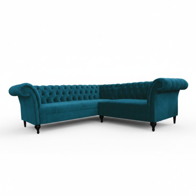 Sofá esquinero Chesterfield Sofá esquinero Sofá de diseño Sofá de terciopelo Sofá de cuero