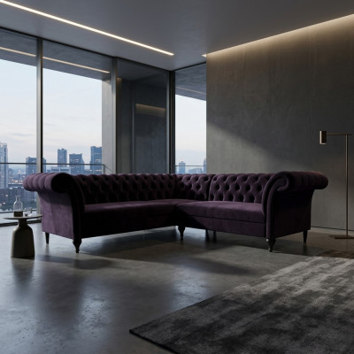 Sofá moderno Chesterfield de esquina Sofá de diseño Sofá de terciopelo Sofá de cuero