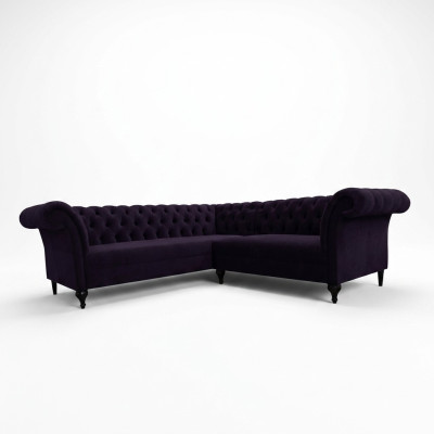 Sofá moderno Chesterfield de esquina Sofá de diseño Sofá de terciopelo Sofá de cuero