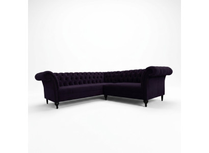 Sofá moderno Chesterfield de esquina Sofá de diseño Sofá de terciopelo Sofá de cuero