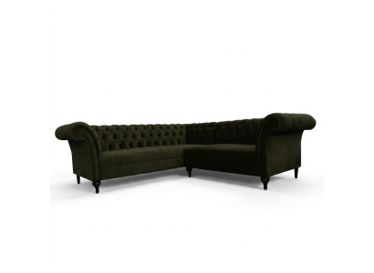 Sofá esquinero Chesterfield Ecksofa Eckcouch, sofá de diseñador, sofá de esquina, sofá de cuero de terciopelo SLIII.