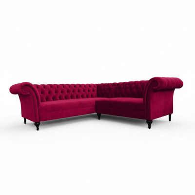 Sofá Chesterfield moderno Sofá de esquina Sofá de diseñador Sofá de terciopelo Sofá de cuero