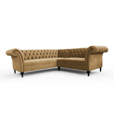 Sofá de esquina Chesterfield Chesterfield Sofá de esquina Sofá de diseñador moderno Sofá de terciopelo de cuero