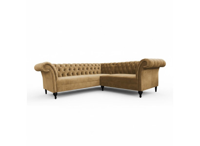 Sofá de esquina Chesterfield Chesterfield Sofá de esquina Sofá de diseñador moderno Sofá de terciopelo de cuero