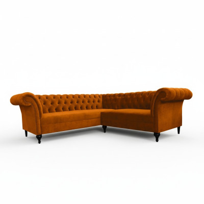 Sofá esquinero Chesterfield Sofá de esquina diseñador Sofá de cuero de terciopelo