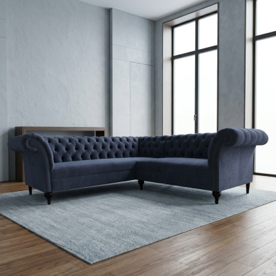 Sofá esquinero Chesterfield sofá de diseño sofá de terciopelo de cuero SLIII sofá n.º 98