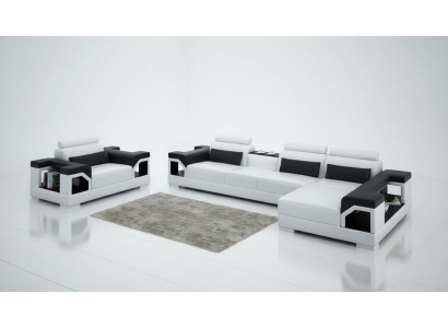 Sofá de cuero conjunto de salón sofá esquinero sillón sofá conjunto diseño moderno sofá G8010E