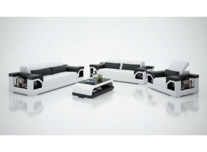 Sofá de cuero conjunto de sofás Sofá moderno de diseño 3+2+1 plazas