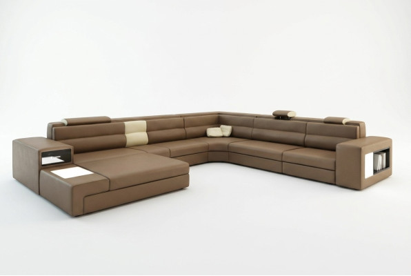 Sofá de cuero Sofá de esquina Conjunto de sillón de sofá moderno