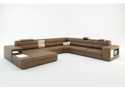 Sofá de cuero Sofá de esquina Conjunto de sillón de sofá moderno