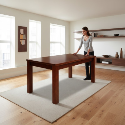 Mesa Mesa de comedor Mesa de madera XXL Mesa de conferencias extensible de 90x160cm a 160x215cm