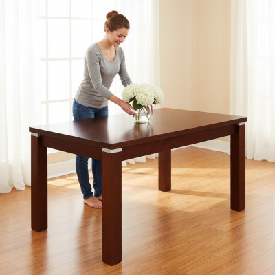Mesa Mesa de comedor Mesa de madera XXL Mesa de conferencia 90x160cm Extensible 90x215cm