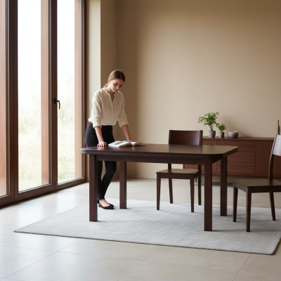 Mesa Mesa de comedor Mesa de madera XXL Mesa de conferencias 90X200cm Extensible 200X280cm