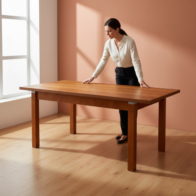 Mesa mesa de comedor mesa de madera XXL mesa de conferencia S18-L-S 90X160cm extensible